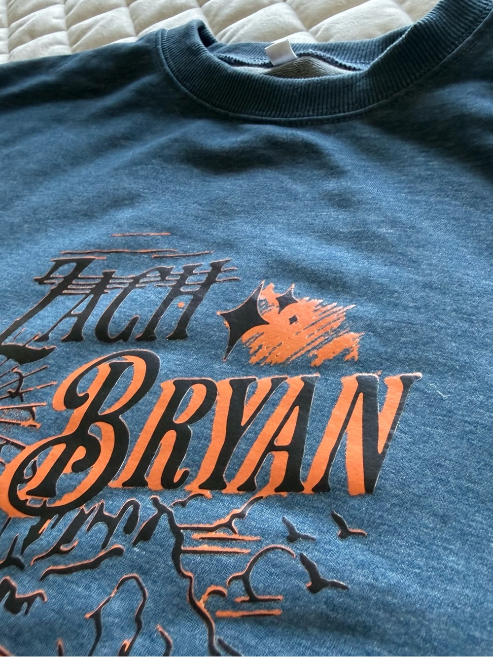 Zach Bryan Something In The Orange Concert T-Shirt Heather Blue Truck Graphic